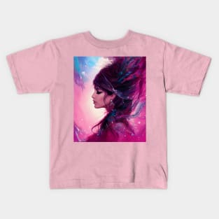 Beautiful Woman in Water Color Flow Kids T-Shirt